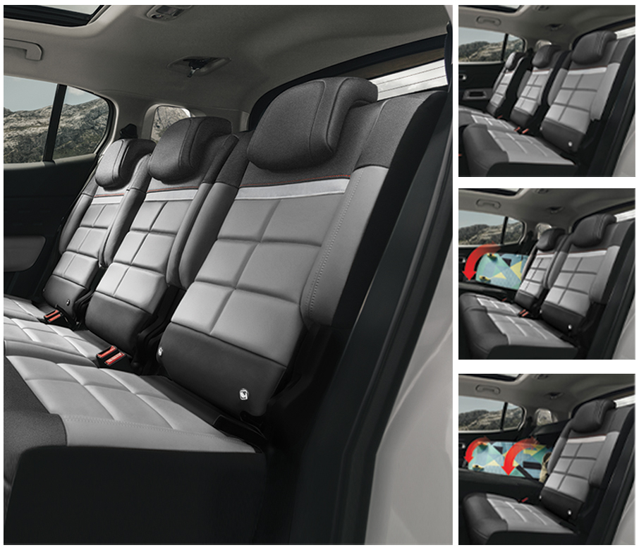 3 INDEPENDENT ADJUSTABLE REAR SEATS